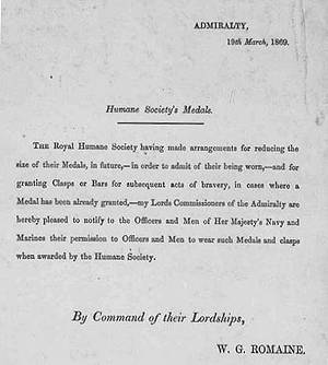 Lifesaving medals to RN officers and men, c.1833-1917 the ADM 171/65 file